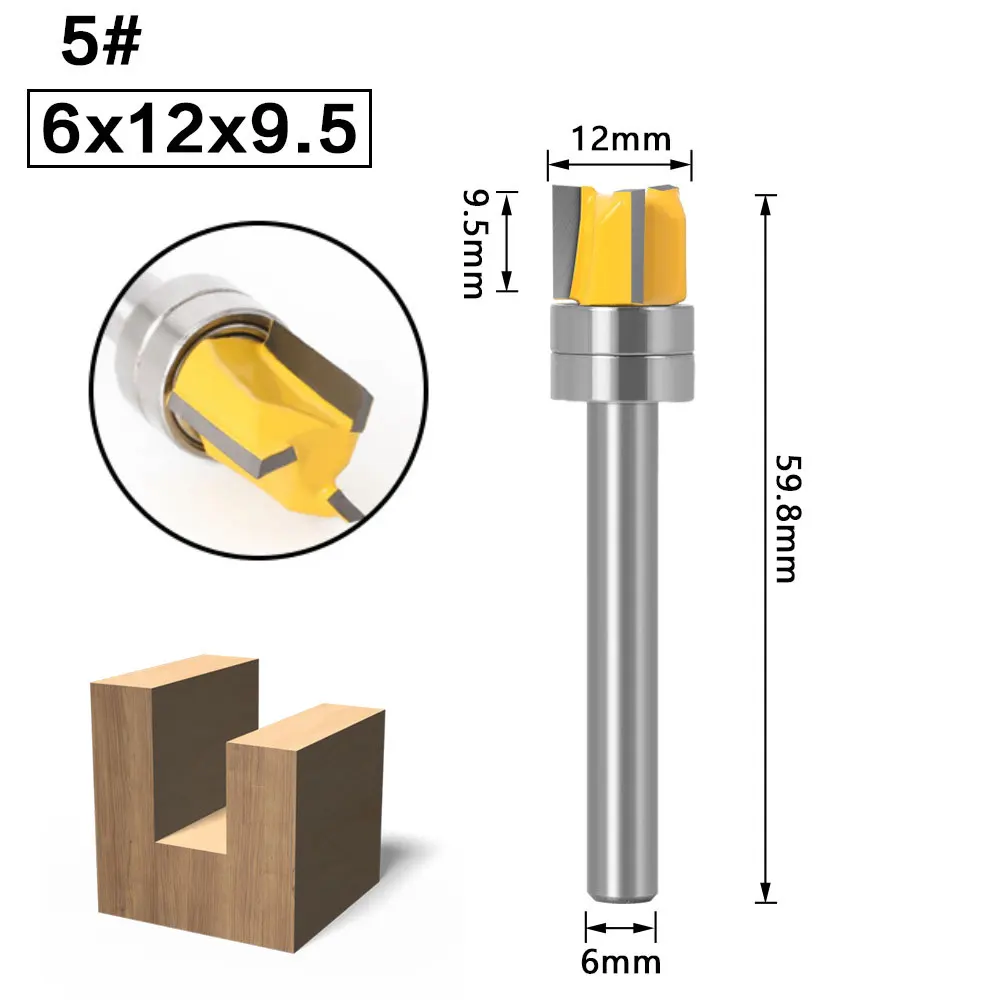 6 видов оптический диаметр Концевая фреза для вырезания гнезд шаблон Пазовая мм
