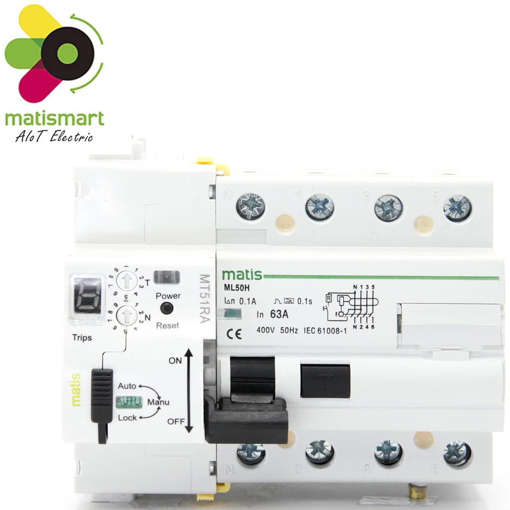Matismart MT51RA recloser 4P 63A RCCB smart breaker|Автоматические выключатели| |