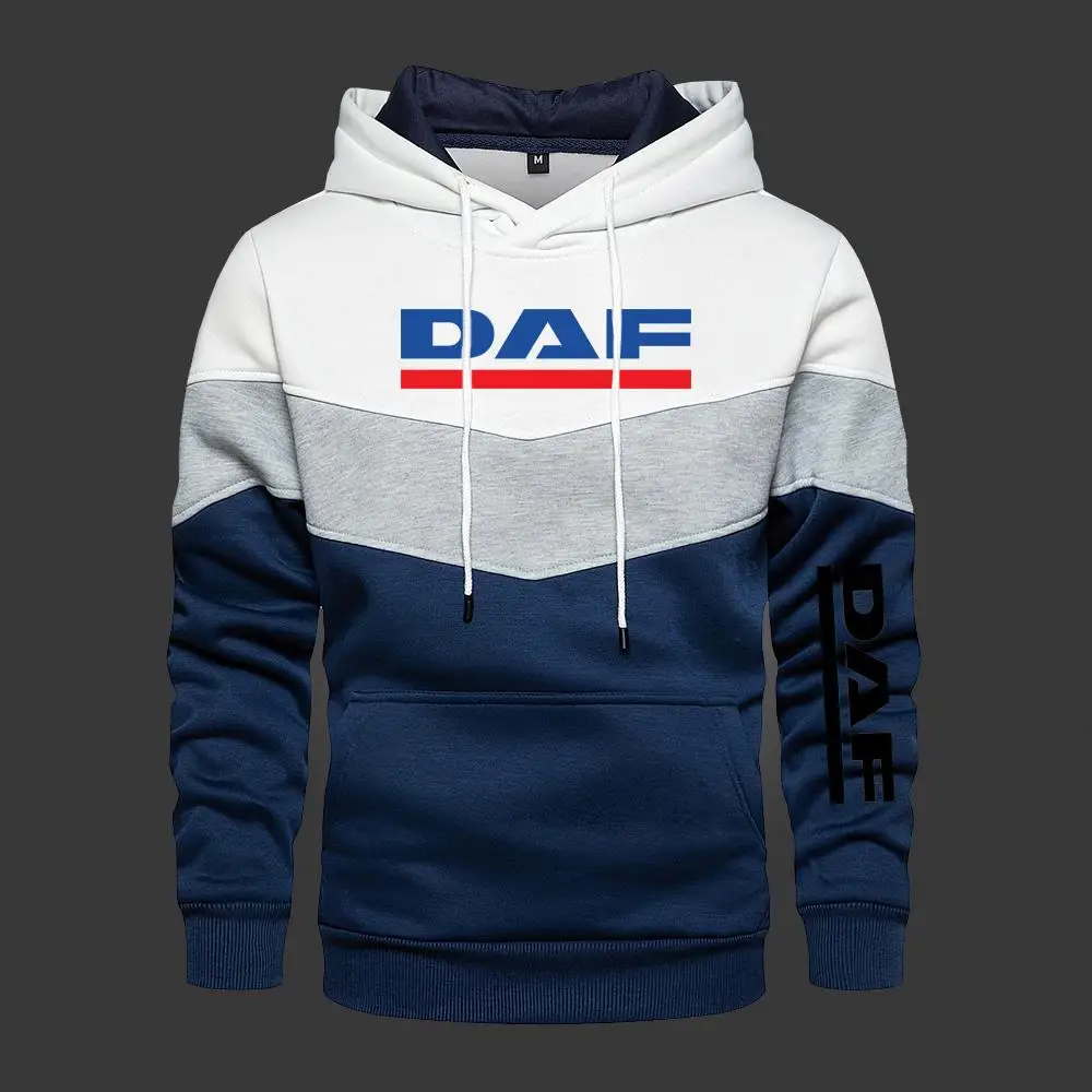 

Men's Hooded DAF Color Fashion Sweatshirt Long Sleeve Autumn Spring Ccasual Hoodies Sports Patchwork Sweatshirts