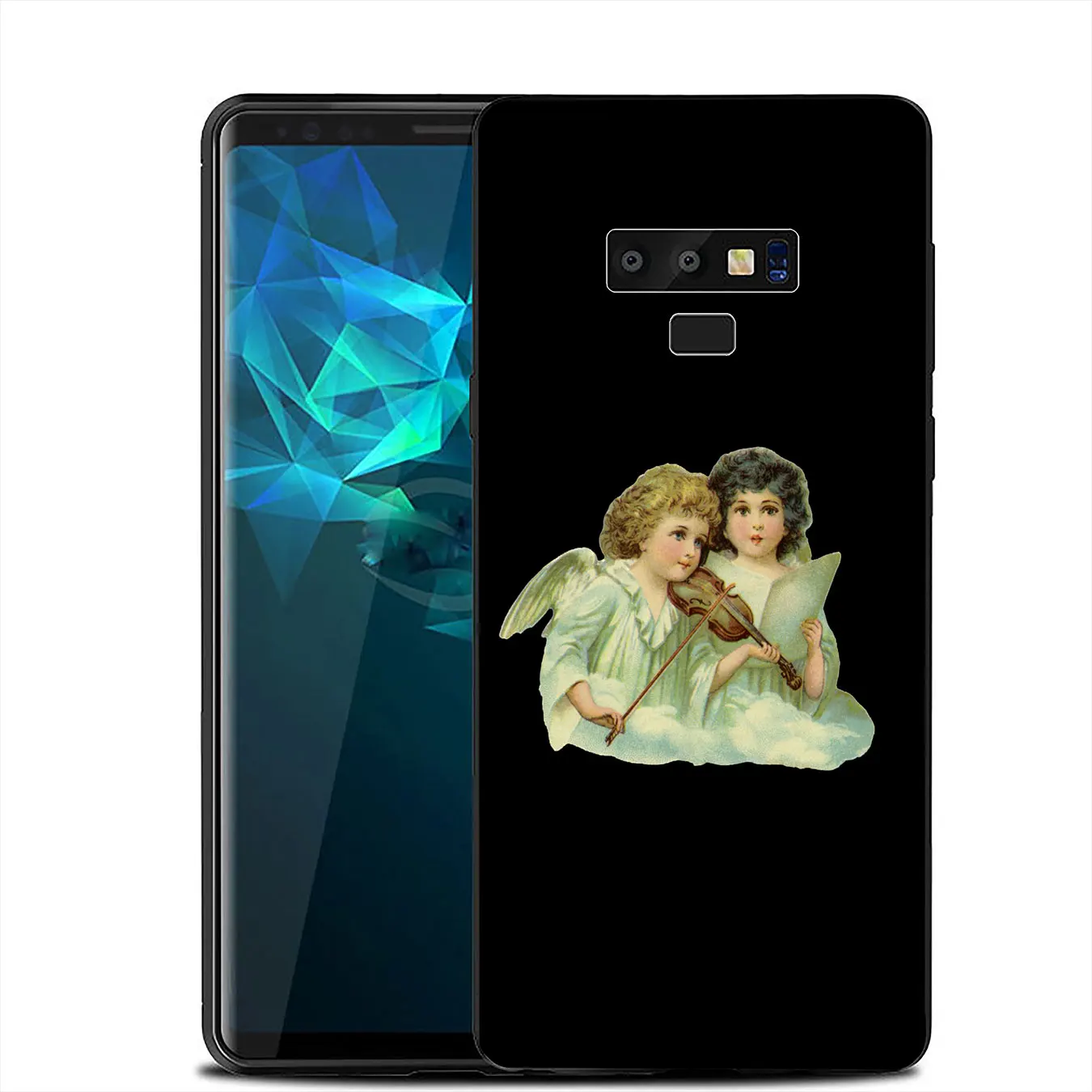 IYICAO Vintage Oil Little Angel Soft Silicone Cover Case for Samsung Galaxy J8 J7 Duo J6 J4 Plus A2 Core Prime 2018 Black |