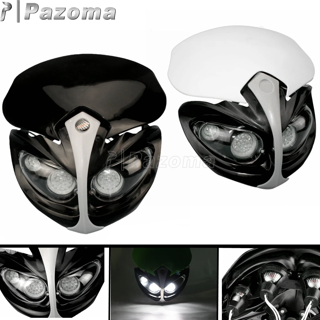 

Universal Motocross Headlight LED Supermoto Dirt Bike Enduro Motorcycle Headlight Fairing For BWM Honda CB300F CBR CTX700