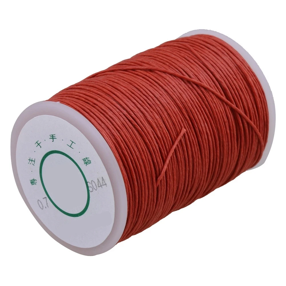 Вощеная нить оранжево-Красного цвета диаметром 0 7 мм для ручной работы шитья кожи