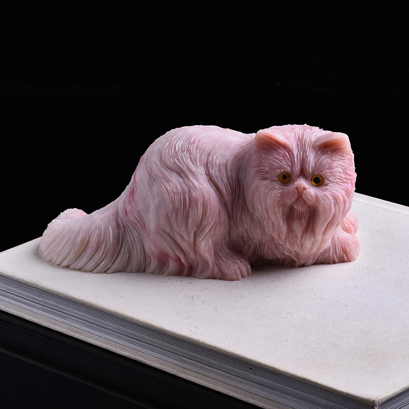 1 шт. натуральная каменная кошка кристалл минеральные украшения милый