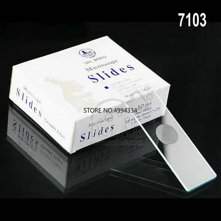 

50pcs/lot 7103/7104 Single/Double Concave Biological Microscope Blank Glass Slides Lab Consumables for Liquid Specimen