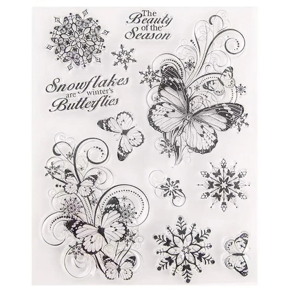 

Butterfly transparent clear stamps for DIY handmade scrapbooking photo craft chapter stamp T1626 butterfly snowflake