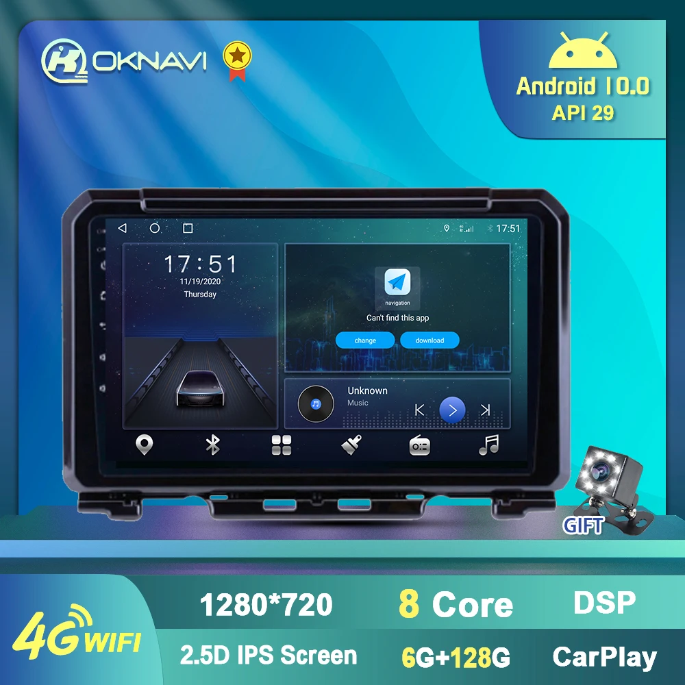 

Мультимедийный плеер, 6G + 128G, Android 10, для Suzuki Jimny 2018-2020, автомобильное радио, стерео, 4G, Wi-Fi, Bluetooth, GPS-навигация, без DVD-плеера