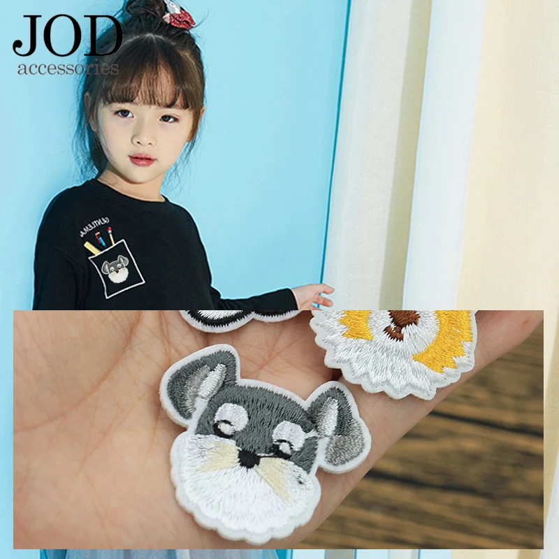 Термо наклейки на одежду с изображением головы собаки из аниме железные нашивки