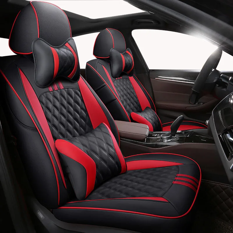 Чехол для автомобильного сиденья из черной и красной кожи Land Rover freelander 2 2010 2012 Range