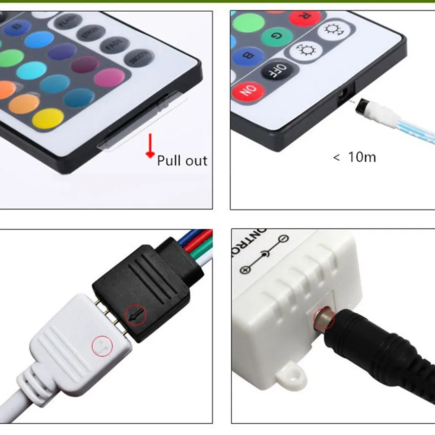 Светодиодный светильник с 44 клавишами IR SMD 2835 DC 12 В RGB водонепроницаемый вечерние