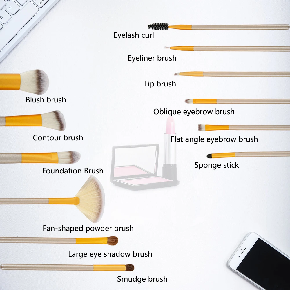 12/24 шт. Professionelle Kosmetik макияж Pinsel Werkzeuge макияж-Pinsel-набор mit рулон из искусственной PU