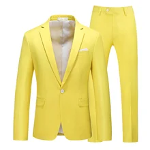 Ensemble de costume avec pantalon et veste pour homme, coupe cintrée, couleur bonbon, blanc, rose, rouge  (3)