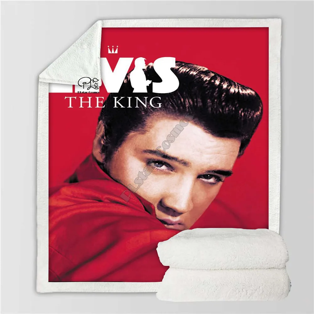 Новейшее одеяло Elvis singer с заплатками плюшевое 3d принтом для взрослых дивана шерпа