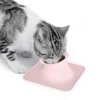 petkit pet cat canned food bowl 15 degree stand silicone pets slow eating bowls with plate tablecloth mat for pet supplies cat
