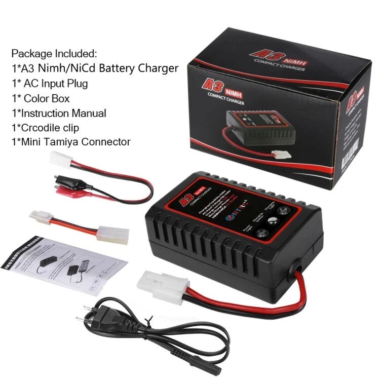 HTRC A3 20W Compact Charger with Tamiya Plug RC for Car Boat 2-8s NiMH Nicd Battery | Электроника