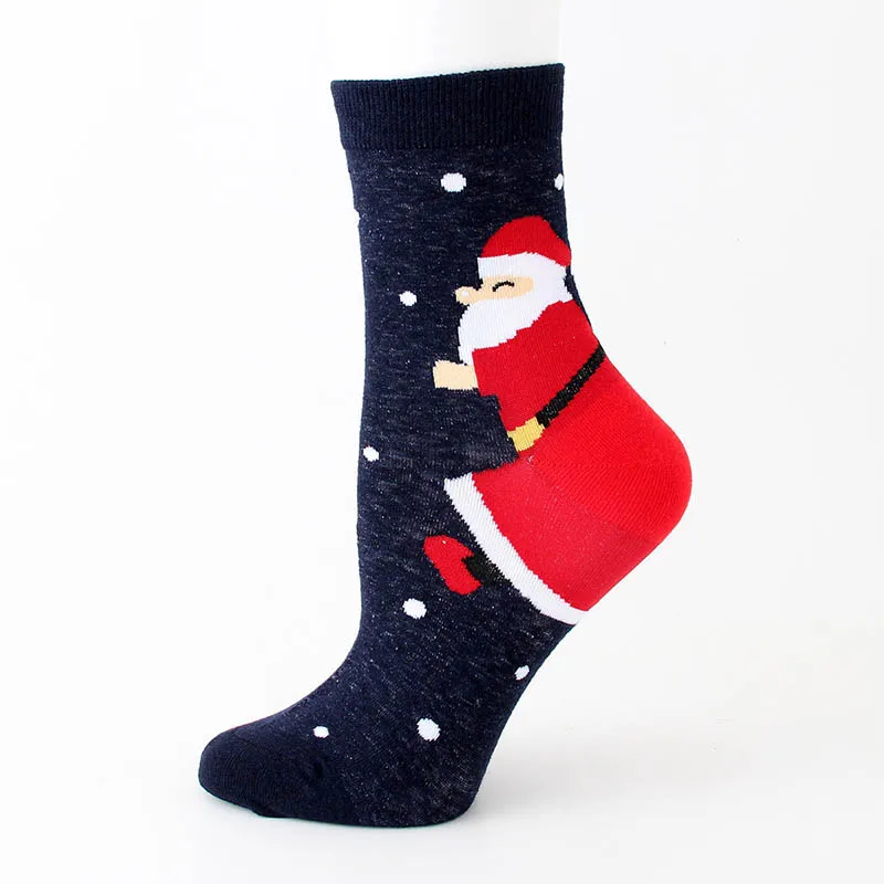 A Cotton Socks Cute Funny Women Sock Colorful Cartoon Kawaii Santa Elk Socks Christmas Gift For Girls Cute funny design#F - Цвет: A