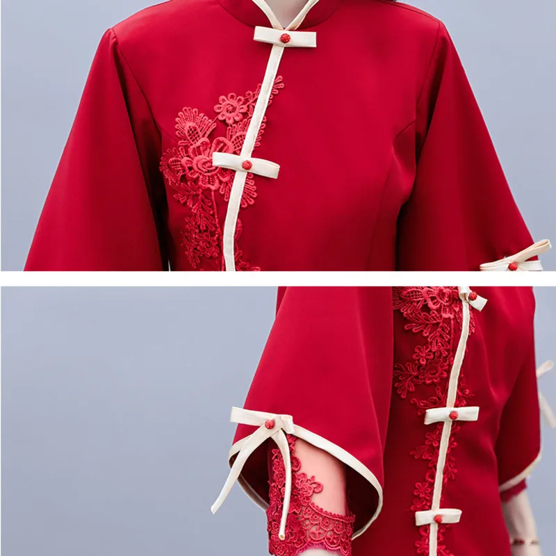 Китайское платье Hanfu женские Современные платья-Ципао традиционное восточное в