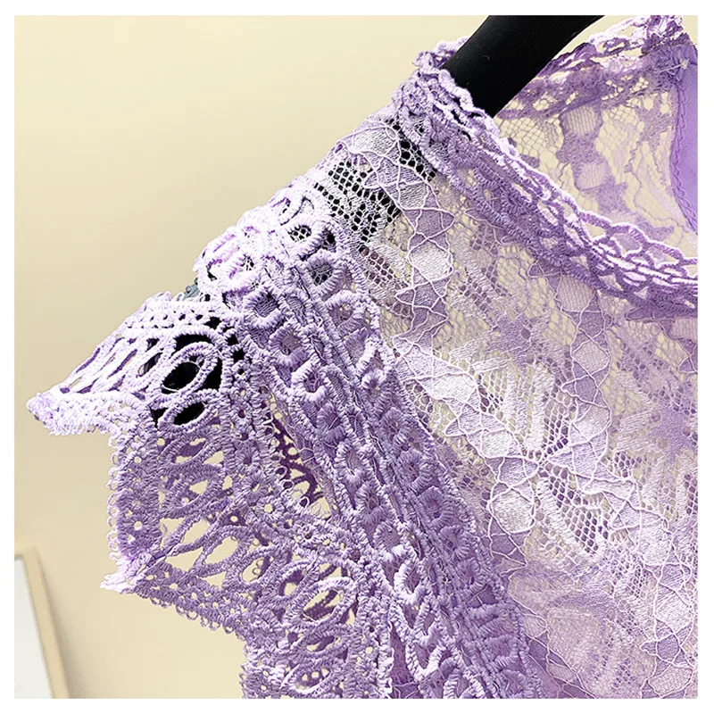 Женская кружевная блузка MUMUZI белая приталенная сетчатая рубашка без рукавов