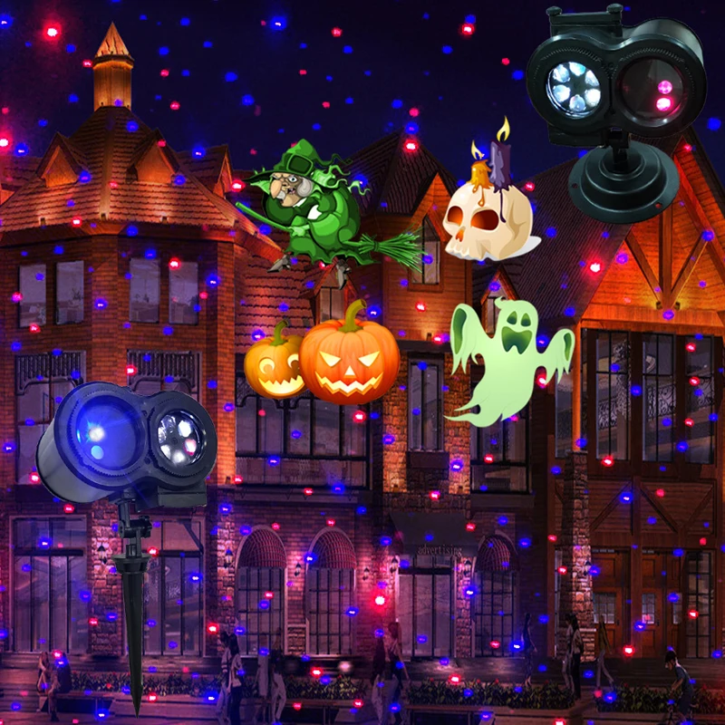 Светодиодный лазерный проектор с дистанционным управлением 12 узоров двойная