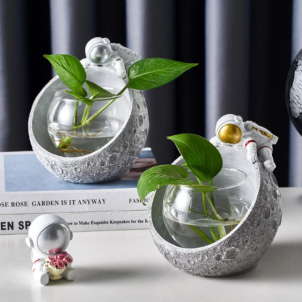 Астронавт Смола гидропонная ваза для цветов модель украшения персонажа