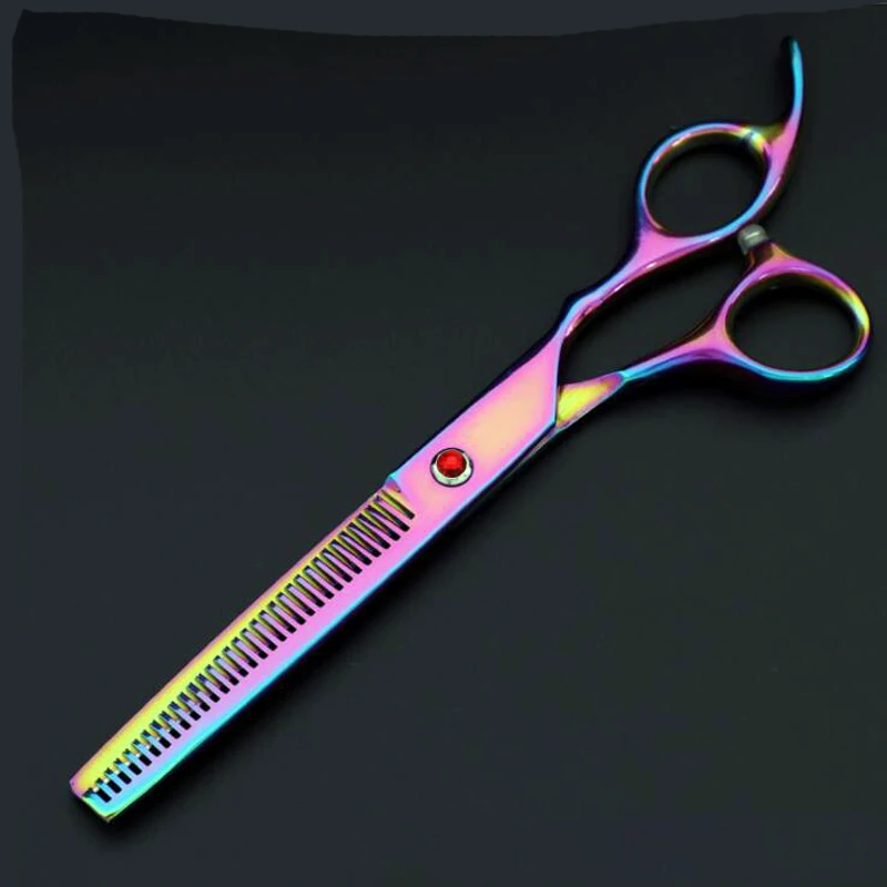 

Colorful Pet Scissor For Dogs Cats Grooming Hairdressing Tools 6 inch Straight Cut Tooth Scissor Curved Shears