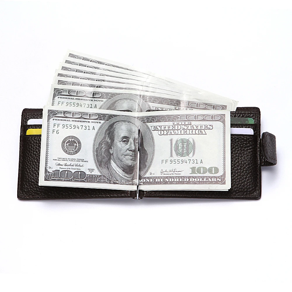 CUIKCA Genuine Leather Men Wallet RFID Short Slim Cowhide Money Clip HASP Business ID Credit Card Cases | Багаж и сумки