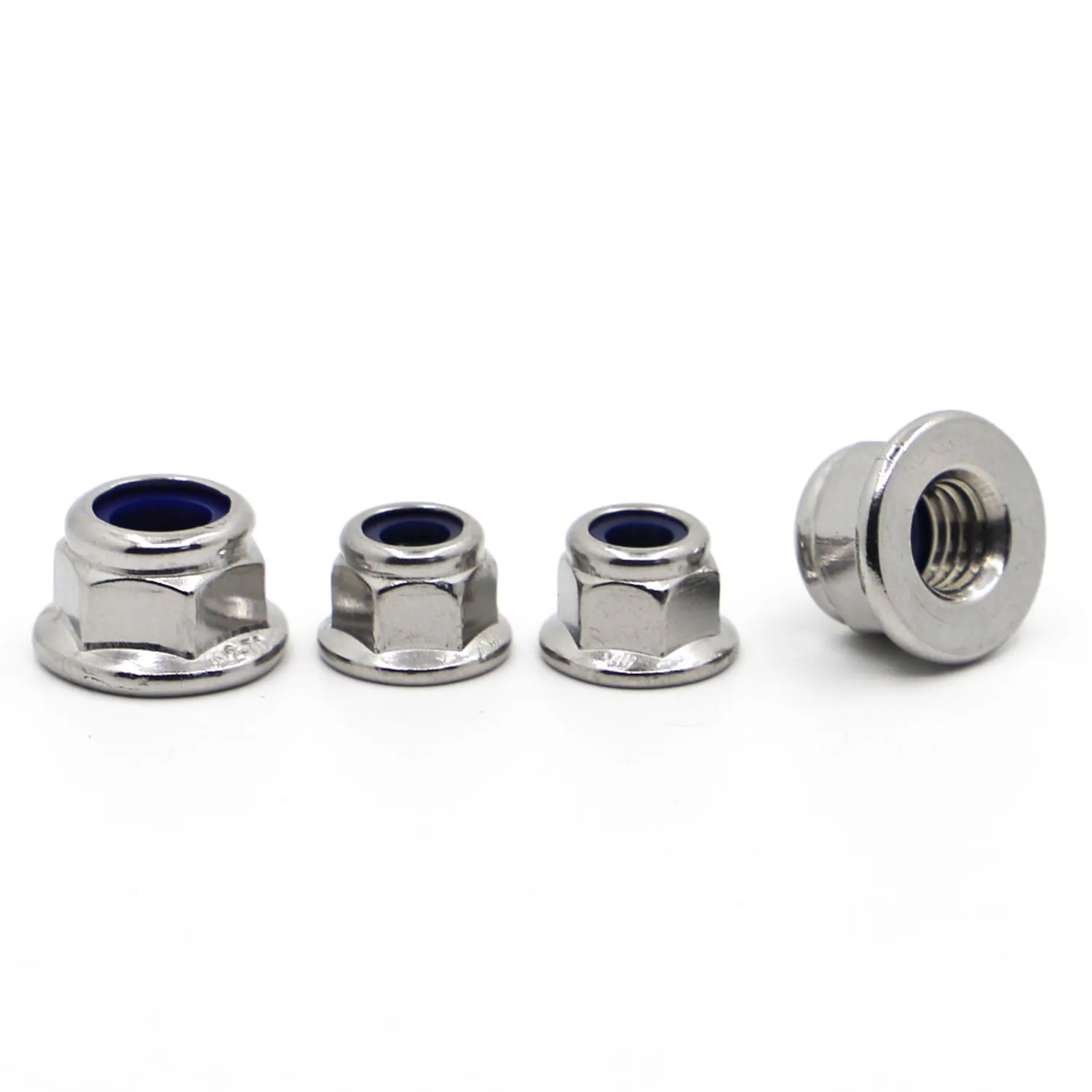 Фланцевая гайка из нержавеющей стали A2-70 304 с шестигранным фланцем и нейлоновой