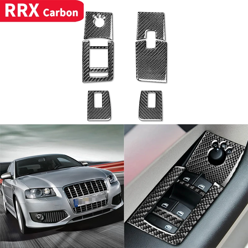 

Автомобильная зеркальная панель управления рамка отделка стеклоподъемник переключатель наклейка из углеволокна автомобильные аксессуар...