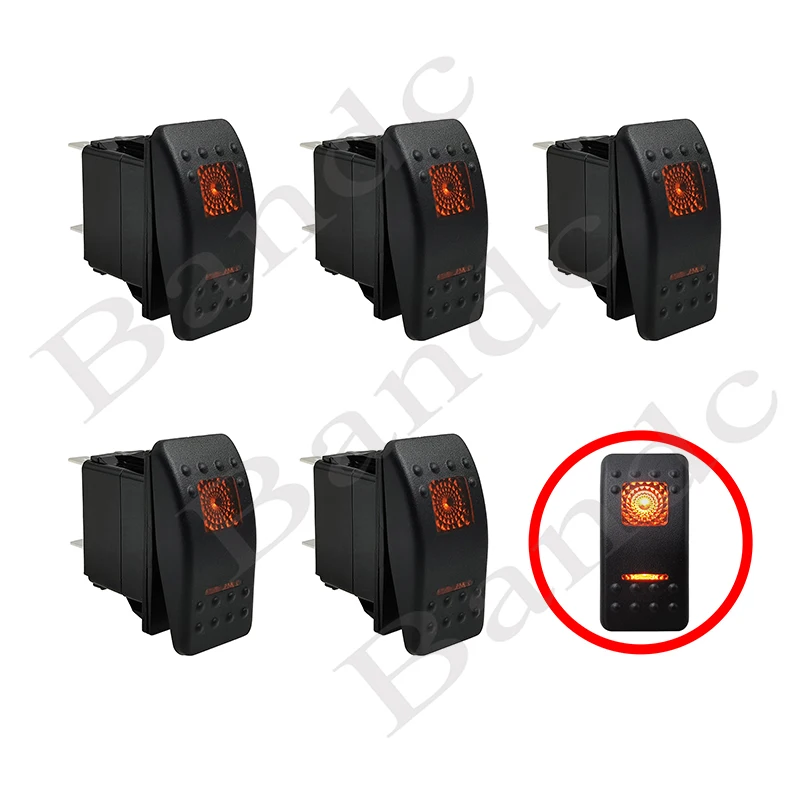 

5 × клавишный переключатель, оптовая продажа кнопочных выключателей для автомобиля, Оранжевый Светодиодный светильник для морского транспорта, яхты, автобуса ARB 4 × 4 стиля, водонепроницаемый