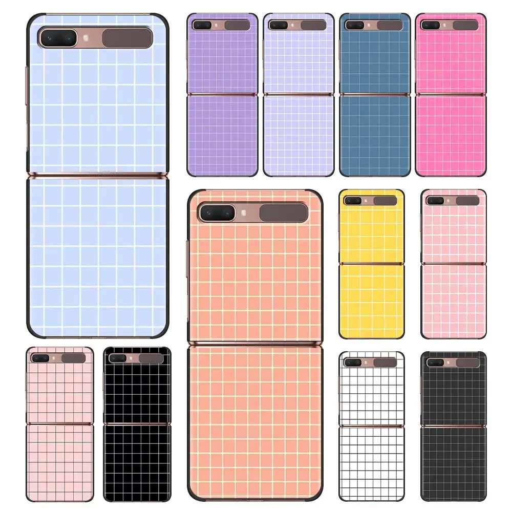 

Checkerboard Plaid Luxury Foldable Hard Case For Samsung Z Flip Phone Case For Galaxy Z Flip Z Flip3 5G Back Cover Fundas