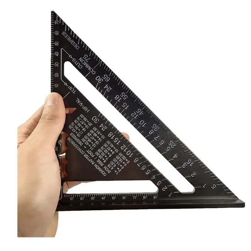 

Triangle Ruler 7/12 inch Aluminum Alloy Angle Protractor Speed Metric Square Measuring Ruler For Building Framing Tools Gauges
