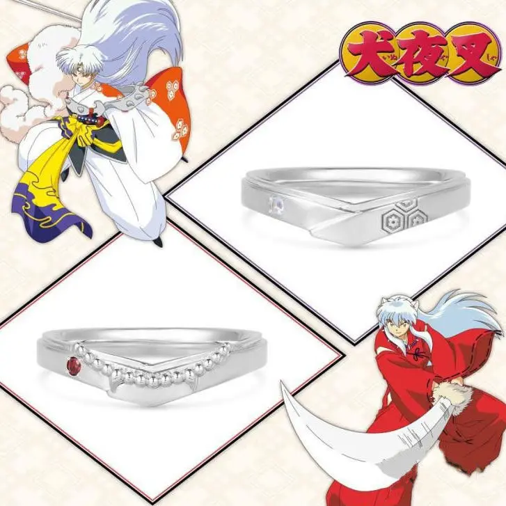 Новинка кольцо из аниме серии Inuyasha Sesshoumaru серебро пробы без выцветания мужское и