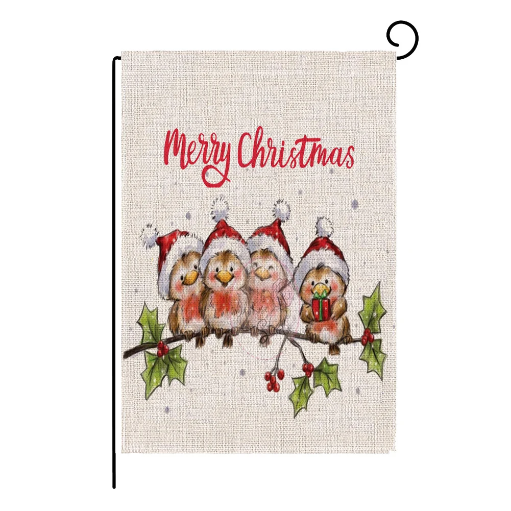 Рождественская Мешковина для сада флаги двухсторонние Веселые Рождественские