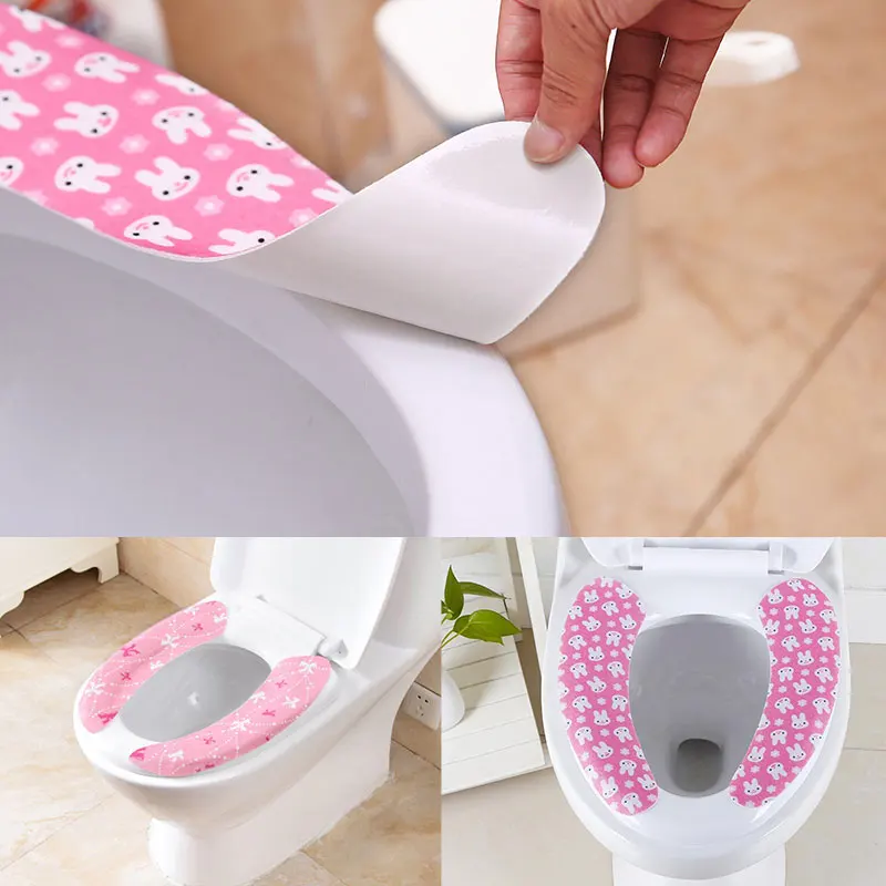 

Toilet Mat Thick Winter Cushion Home Stickers Circle Toilet Cushion Cover Paste Universal Washable Bathroom Accessories