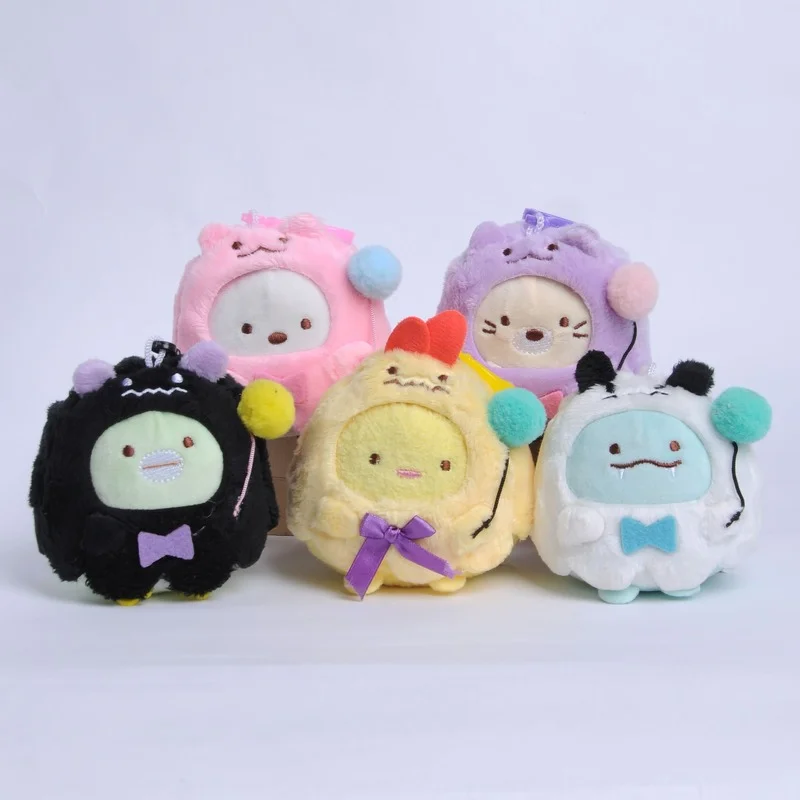 

1 Pcs Lovely 10cm Japan Anime Sumikko Gurashi Wearing Cloak Plush Doll Soft Stuffed Plush Toys Pendant Keychain Children Gifts