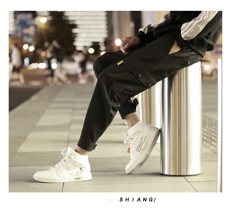 Брюки мужские длинные в стиле индастриал модные повседневные штаны-султанки