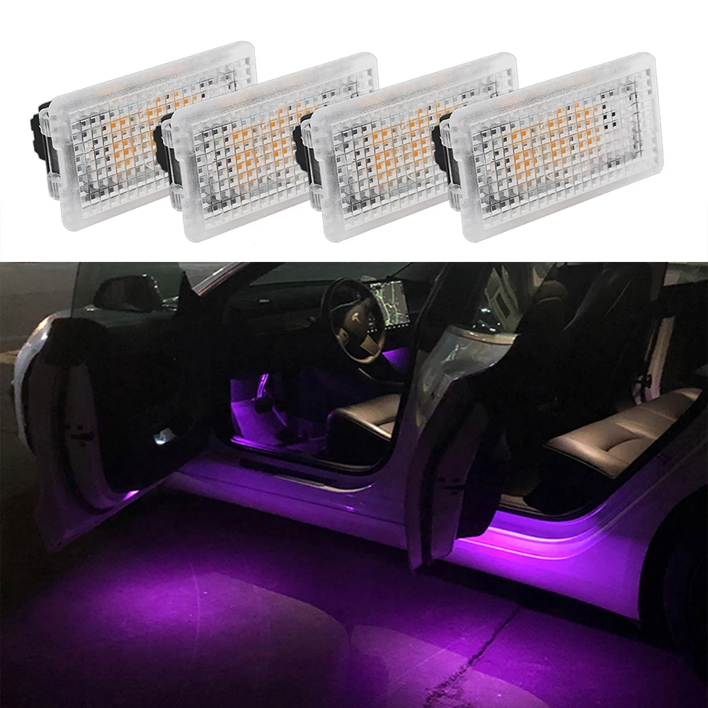 Ultra Bright LED Light Bulbs Kits For Tesla Model X S Y 3 Car Trunk Footwell Interior Illumination Atmosphere Lamp Puddle Luces