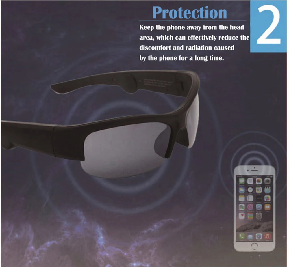 구매 비전 5B 스마트 안경 헤드셋 선글라스 음악 마이크, 블루투스 안경 오픈 타입 헤드셋 3 가지 색상 렌즈