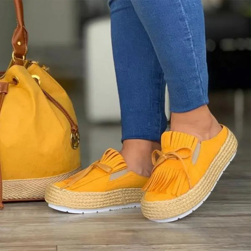 HEFLASHOR/стильная обувь женская повседневная с бантом и кисточками Pantshoes zapatillas mujer