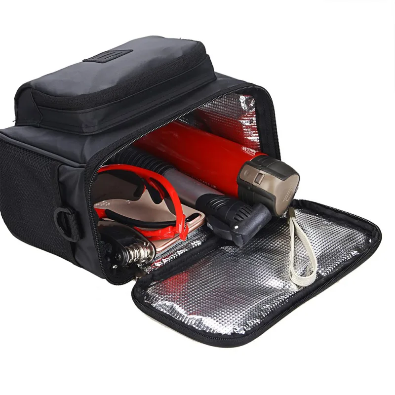 

Bicycle Front Handlebar Bag Polyester Zipper Insulation Large Capacity Multi Functional Bags Bike Case