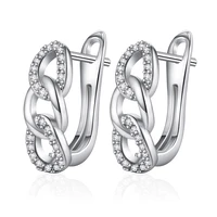 korean fashion jewelry infinity big stud earrings gold color 8 shape large cubic zirconia earrings for women girls gifts