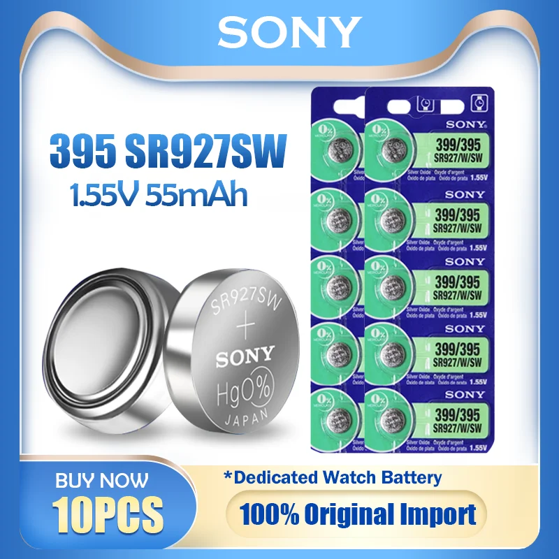 10 шт. Sony 395 399 AG7 SR927SW SR927W SR927 LR927 LR927W для часов с шагомером батарея 1 55 в таблетка из