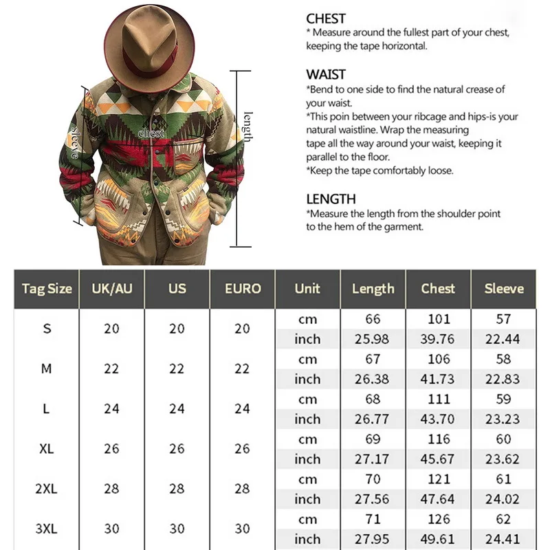 

Ethnic Style Print Mens Swtear Cardigan 2020 Autumn Winter Winter Warm Overcoat Long Sleeve Sweater Tops Men's Jacket Coat