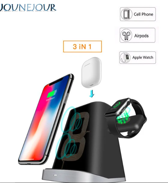3 в 1 быстрое QI Беспроводное зарядное устройство quick charge 0 для Apple Watch магнитное 8 Plus X