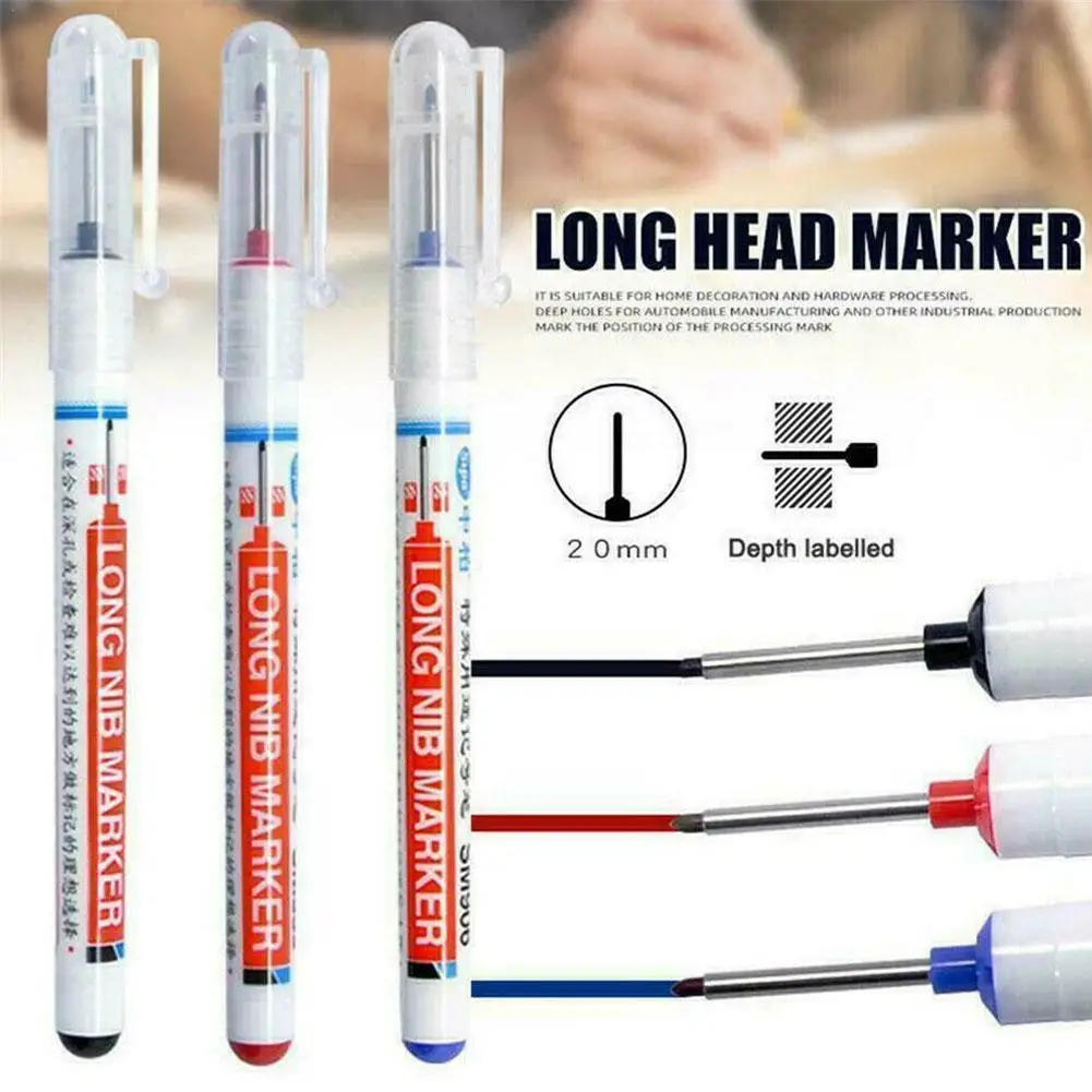 

1pcs Long Tip Marker Thin Round Head Pen Home Hardware Woodworking Multi-purpose Marker Pen