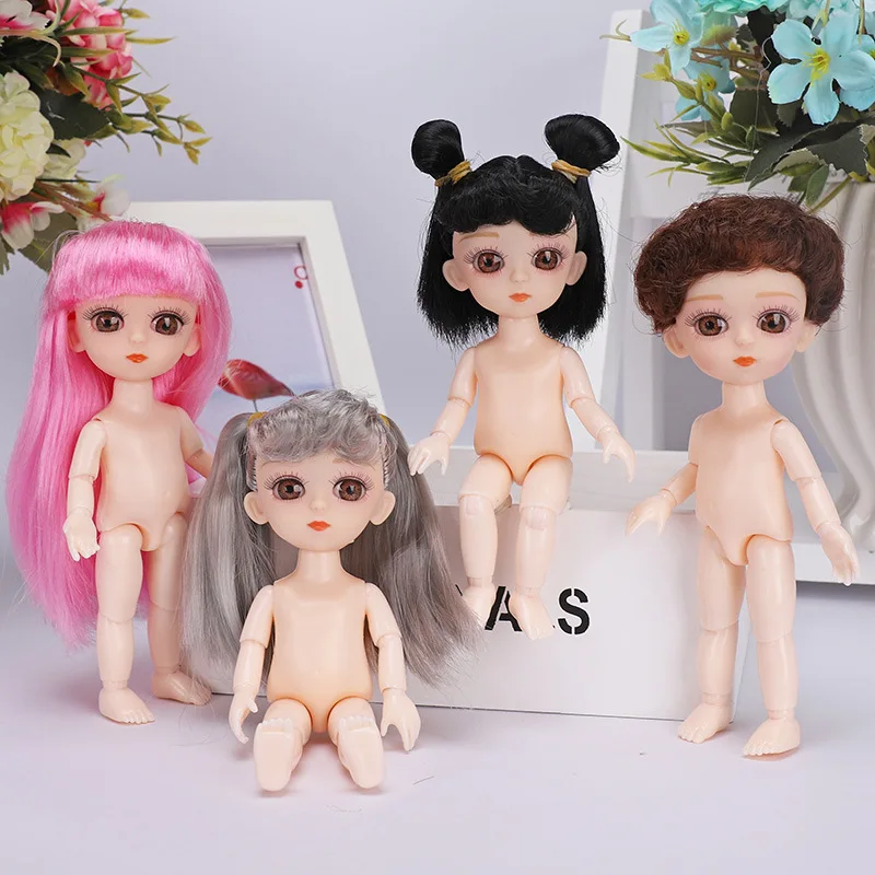 

Mini BJD 16cm Dolls 13 Movable Joint Girl Baby 3D Big Eyes Beautiful DIY Toy Doll with Shoes Dress Up 1/12 Fashion Doll