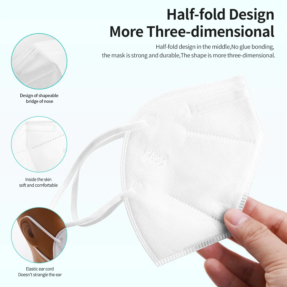 Маски FPP2 белые многоразовые для взрослых 10-200 шт. | Безопасность и защита