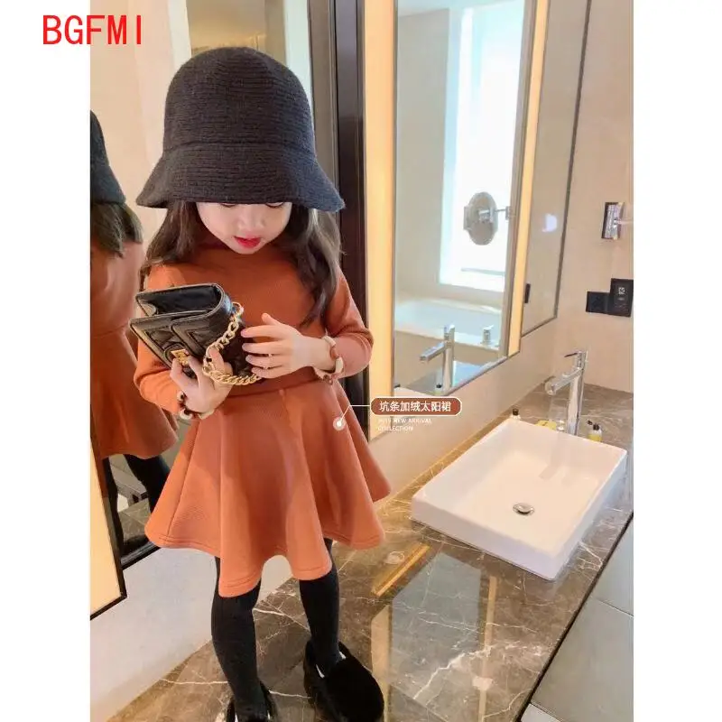 Детское платье с длинным рукавом воротником в виде листьев лотоса | Детская