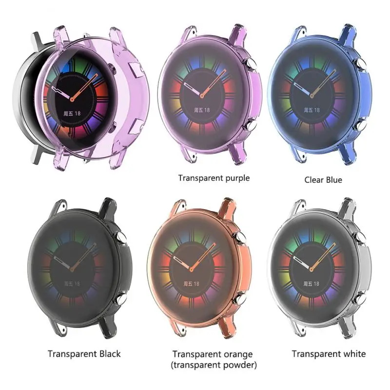 Цветной Силиконовый противоударный защитный чехол для Huawei Watch GT 42 мм GT2 2 мягкий