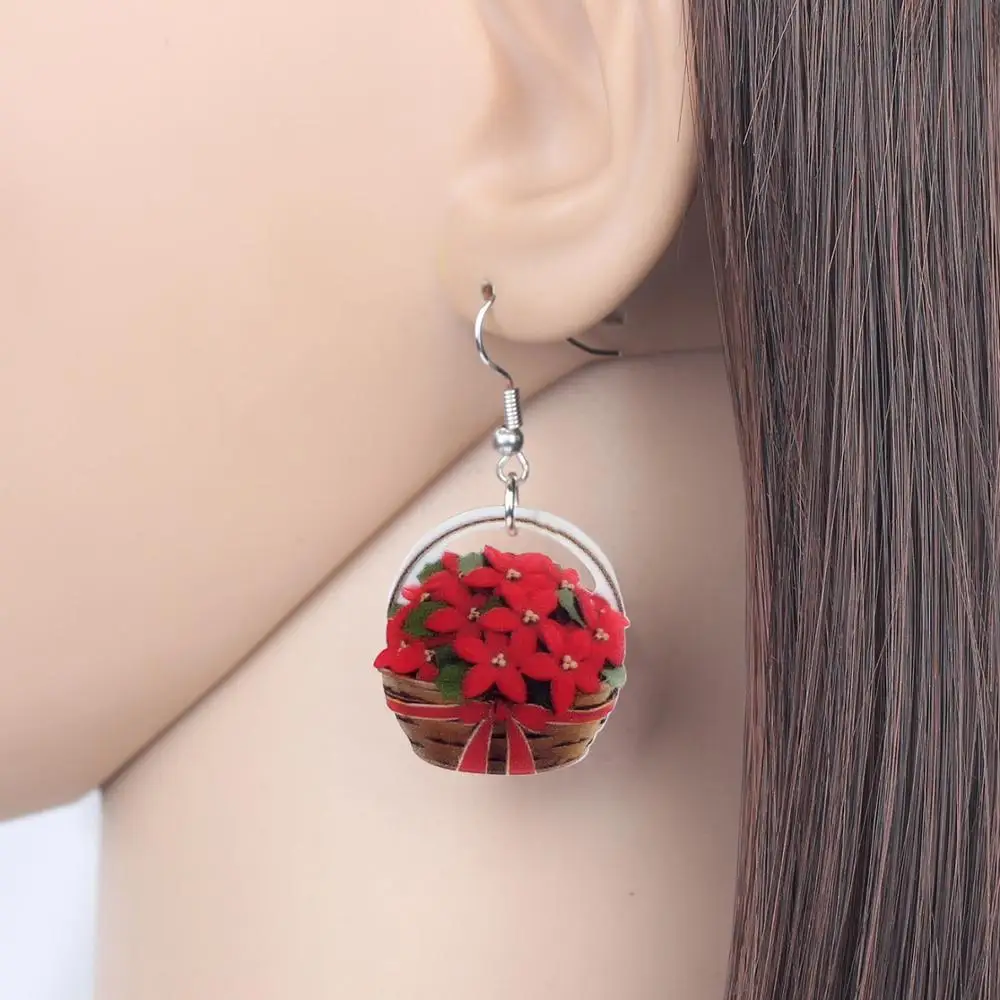 Bonsny Акриловая Рождественская Цветочная корзина для женщин девочек детей