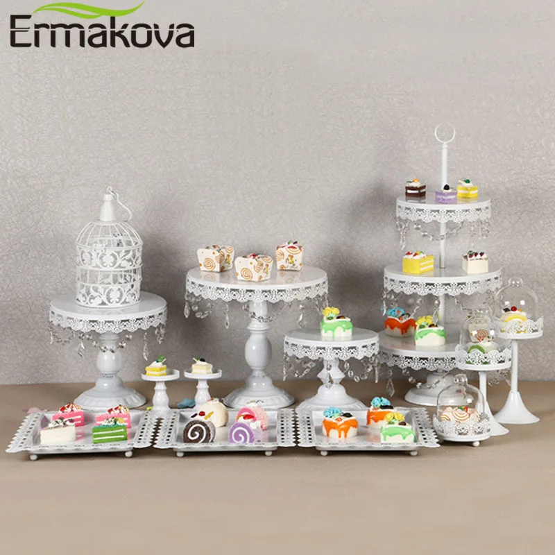 ERMAKOVA 3 12 шт белый торт стенд набор круглый металлический кристалл кекс ДЕСЕРТ